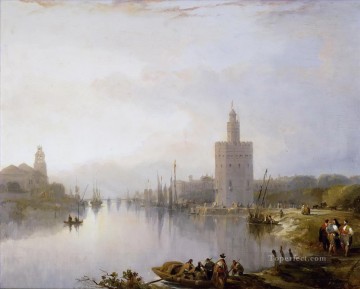街並み Painting - 黄金の塔 1833 デビッド・ロバーツ RA 風景 都市景観